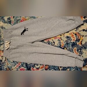 Kids Gray Jogger Pants With Black Dinosaur